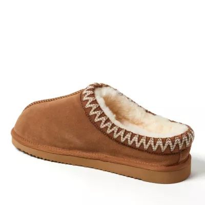 Dearfoams Men's Grafton Genuine Shearling Clog With Taping