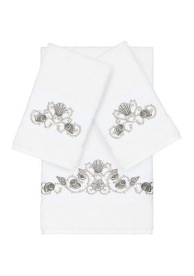 Linum Home Textiles Bella 3 Piece Embellished Towel Set