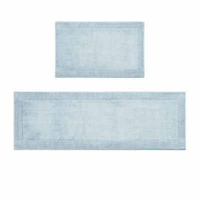 Madison Park Signature Splendor 100% Cotton Tufted 3000 GSM Reversible Bath Rug, Blue, 72 x 24