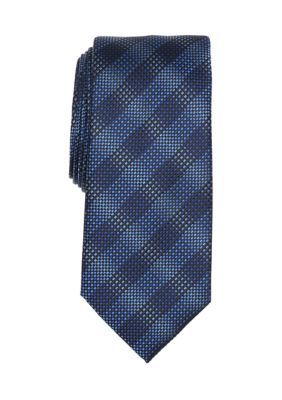 Perry Ellis Men's Dixon Plaid Tie, Navy Blue