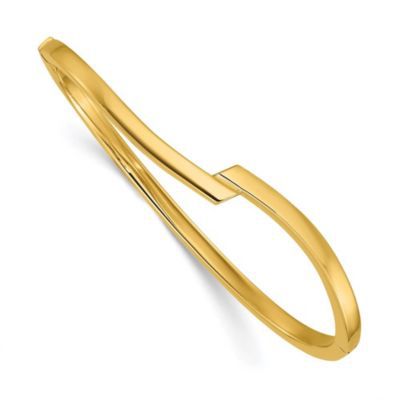 Belk & Co 14K Yellow Gold Polished Fancy Bypass Hinged Bangle