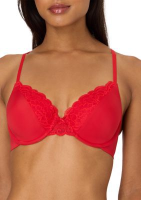 Maidenform Women's Comfort Devotion Embellished Extra Coverage Bra, Red, 40 C