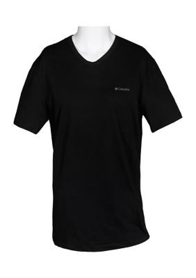 Columbia Men's Short Sleeve Solid V-Neck Undershirts - 3 Pack, Small