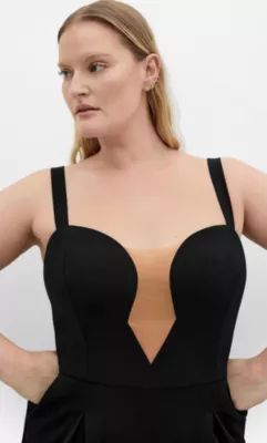City Chic Women's Flaunt It Jumpsuit, Black, 20 W
