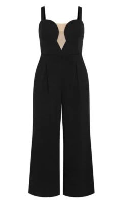 City Chic Women's Flaunt It Jumpsuit, Black, 20 W