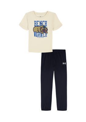 Under Armour Toddler Boys Bench Warmer Short Sleeve and Jogger Set, 3T