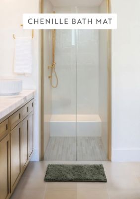 Luxury Inn Ultra Soft 24"x 17" Chenille Bath Mat, Sage