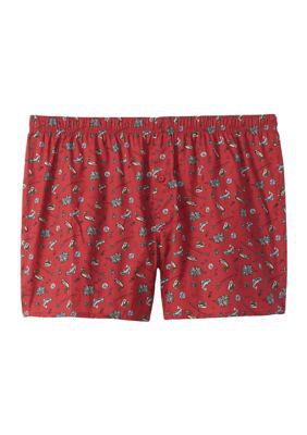 Saddlebred Men's Big & Tall Fishing Boxers, Red, 4XL