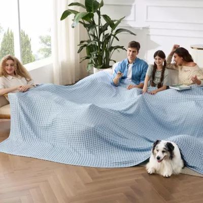 Bedsure Cooling Bamboo Waffle Blanket, Queen