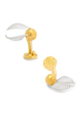 Harry Potter Men's 3D Golden Snitch Cufflinks, Gold