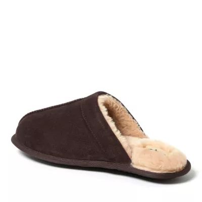 Dearfoams Men's Kirk Genuine Suede Scuff with Prayer Seam - WHOLE SIZING