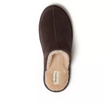 Dearfoams Men's Kirk Genuine Suede Scuff with Prayer Seam - WHOLE SIZING