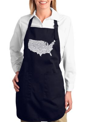 LA Pop Art Full Length Word Art Apron - The Star Spangled Banner, Navy Blue