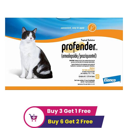 Profender Medium Cats (0.70 Ml) 5.5-11 Lbs 6 Doses + 2 Free
