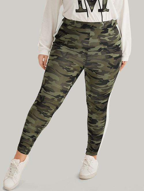 Camo Patchwork Contrast Pants