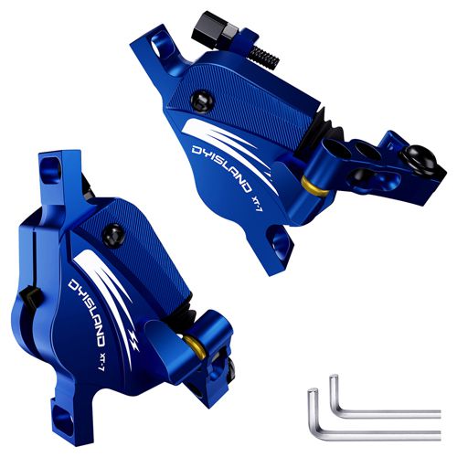 DYISLAND XT-7 Hydraulic Disc Brakes Calipers Cable Actuated Front & Rear Brake for MTB / Road Bike / Electric Bike - Blue