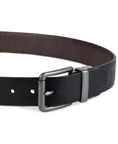 Levi's Men's Plaque Buckle Reversible Stretch Belt - Blk/brn