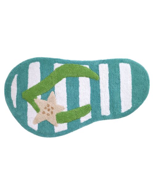 Avanti Beach Mode Flip-Flop Motif Cotton Bath Rug, 20" x 35" - Multi