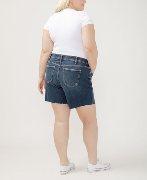 Silver Jeans Co. Plus Size Suki Mid Rise Curvy Fit Shorts - Brooks