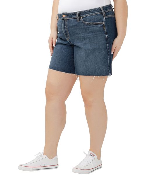 Silver Jeans Co. Plus Size Suki Mid Rise Curvy Fit Shorts - Brooks