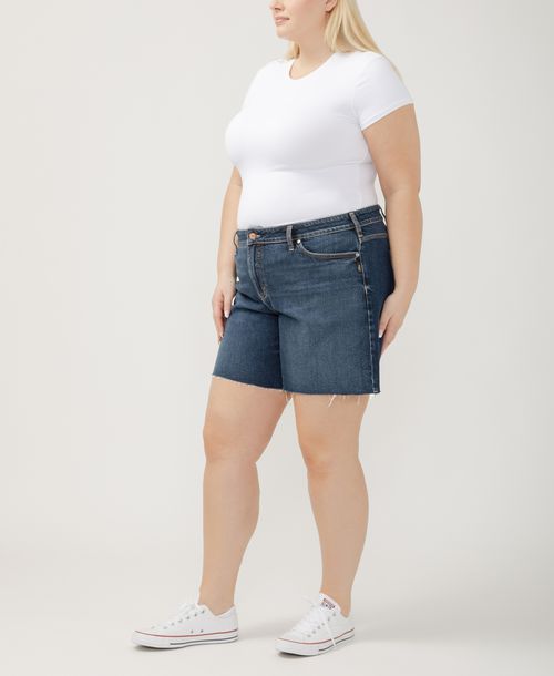 Silver Jeans Co. Plus Size Suki Mid Rise Curvy Fit Shorts - Brooks