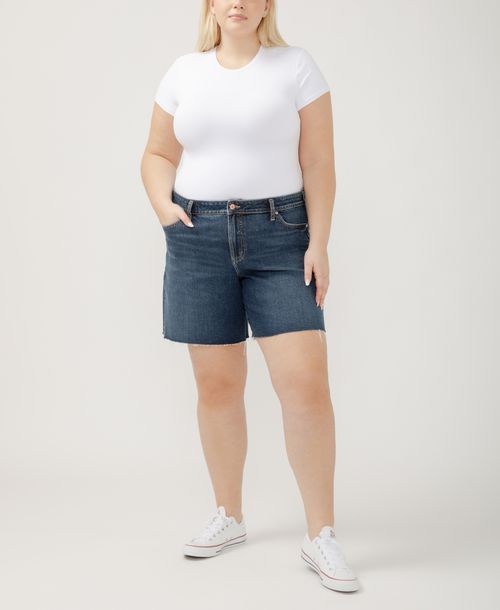 Silver Jeans Co. Plus Size Suki Mid Rise Curvy Fit Shorts - Brooks