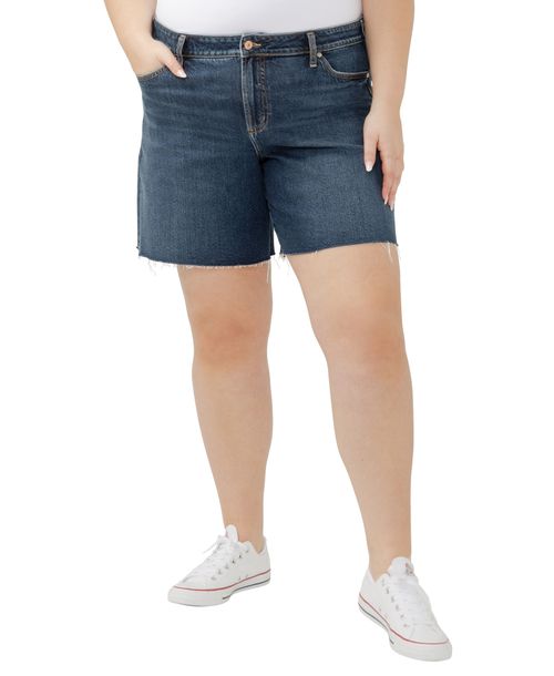 Silver Jeans Co. Plus Size Suki Mid Rise Curvy Fit Shorts - Brooks