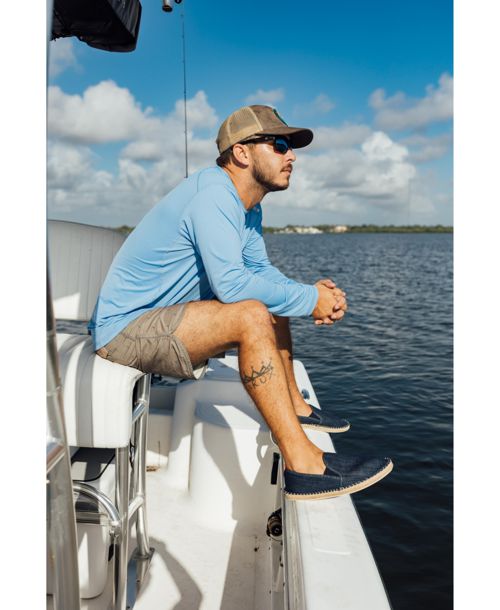 Men's Upf 50+ Sun Protective Long Sleeve Jet Tee - Indigo