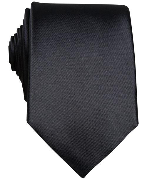 Men's Perry Ellis Satin Solid Tie - Black