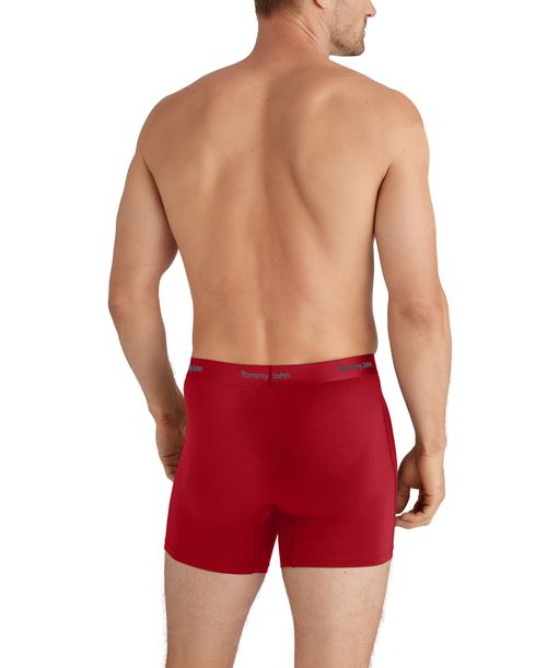 Tommy John Men's 3-Pack Tagless Boxer Briefs - Black/Turbulence/Haute Red
