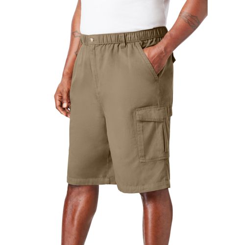Boulder Creek Big & Tall by KingSize Renegade 9" Full Elastic Waist Cargo Shorts - Dark khaki