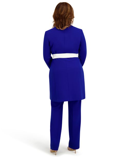 Kasper Women's Three Button Patch Pocket Trench Coat - Royal