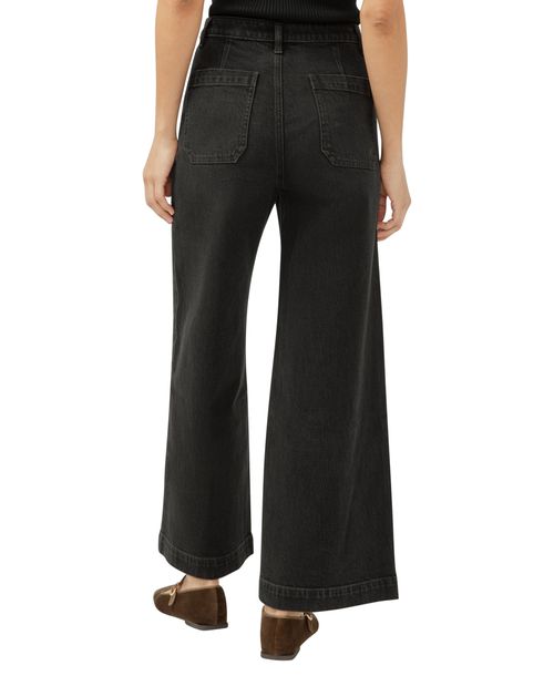 Silver Jeans Co. Women's High Rise Vintage Ankle Wide Leg Jeans - Ebony