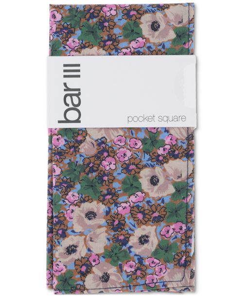 Bar Iii Men's Floral Handkerchief, Exclusively at Macy's - Pink