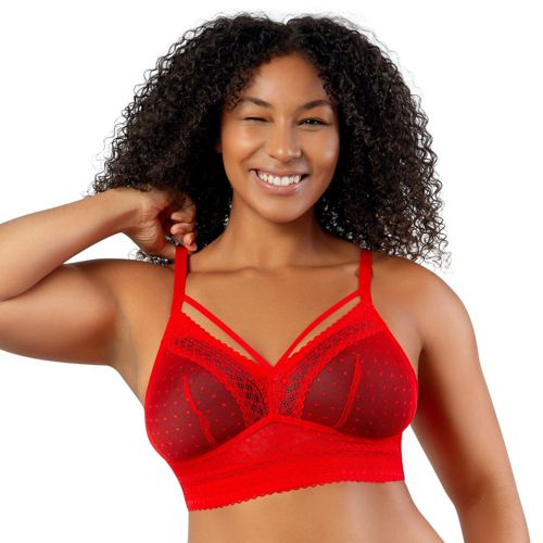Parfait Plus Size Mia Dot Wire-Free Bralette - Racing red