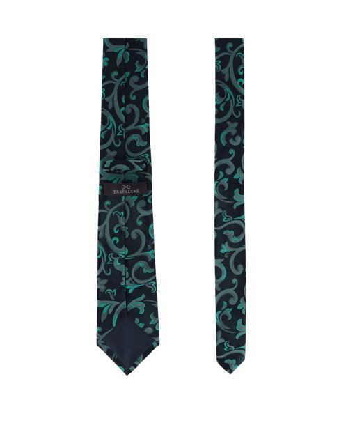 Trafalgar Men's Christian the Romantic Brocade Silk Necktie - Green