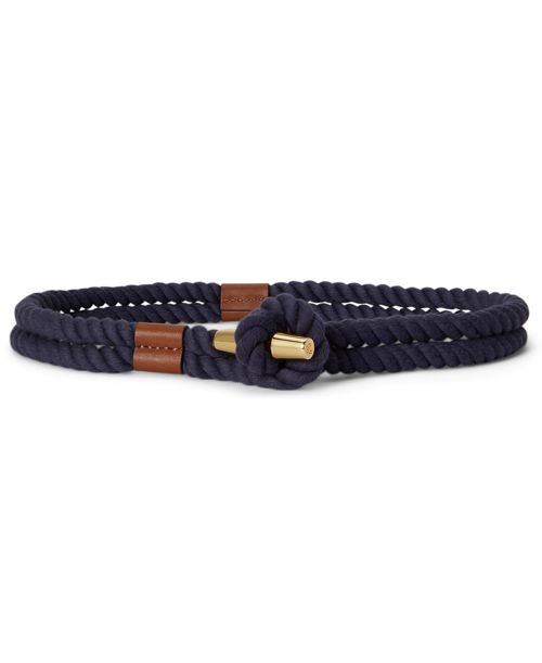 Lauren Ralph Lauren Women's Leather Trim Rope Toggle Skinny Belt - Refined Navy