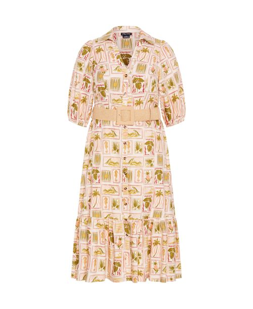 City Chic Plus Size Anna Tropics Dress - Cool tropics
