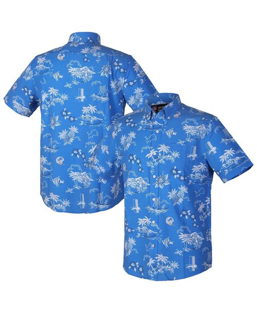 Reyn Spooner Men's Blue Detroit Lions Throwback Kekai Performance Button-Down Shirt - Blue