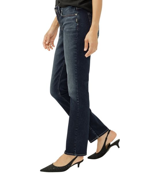 Silver Jeans Co. Women's Elyse Mid Rise Comfort Fit Straight Jeans - Rosemead
