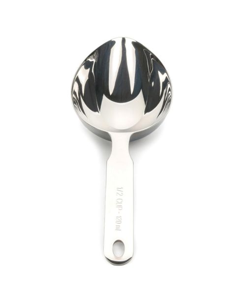 Rsvp International Endurance Stainless Steel 1/2 Cup Single Oval Measuring Scoop - Gray