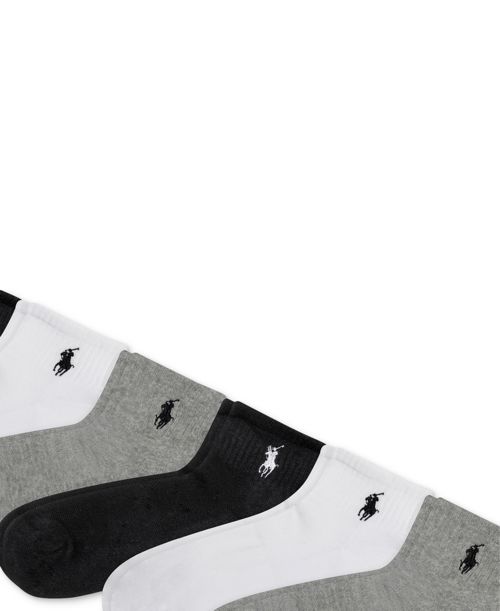 Polo Ralph Lauren Women's 6-Pk. Cushion Quarter Socks - Gray heather assortment