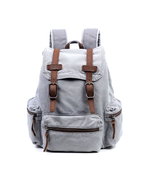 Tsd Brand Silent Trail Canvas Backpack - Gray
