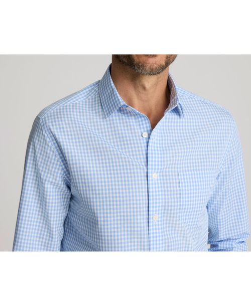 UNTUCKit Men's Slim Fit Wrinkle-Free Lawrence Button Up Shirt - Blue