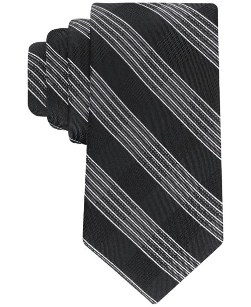 Calvin Klein Men's Elkridge Stripe Tie - Black