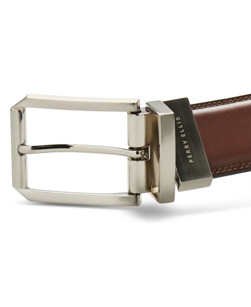 Perry Ellis Portfolio Men's Halfmoon Belt - Oxford
