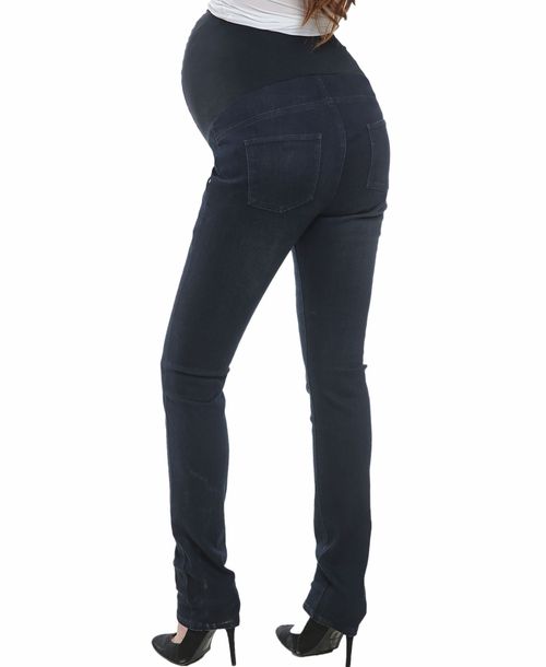 kimi + kai Maternity Frankie Stretch Straight Leg Denim Jeans - Black blue