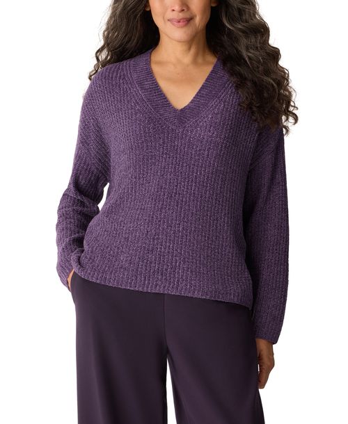 Eileen Fisher Women's V-Neck Long-Sleeve Sweater - Purple