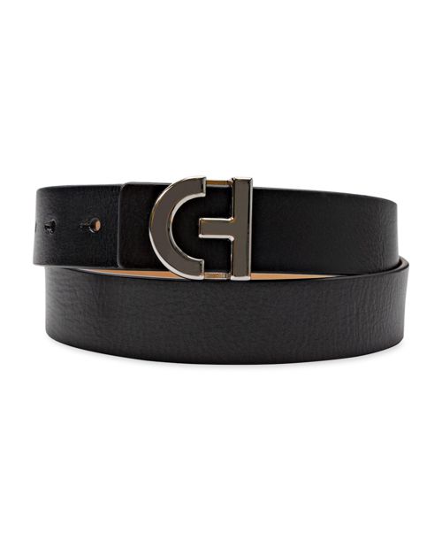 Cole Haan Women's Signature Ch Plaque Buckle Belt - Black
