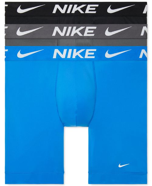 Nike Men's 3-Pack Dri-fit Essential Micro Long Boxer Briefs - Photo Blue